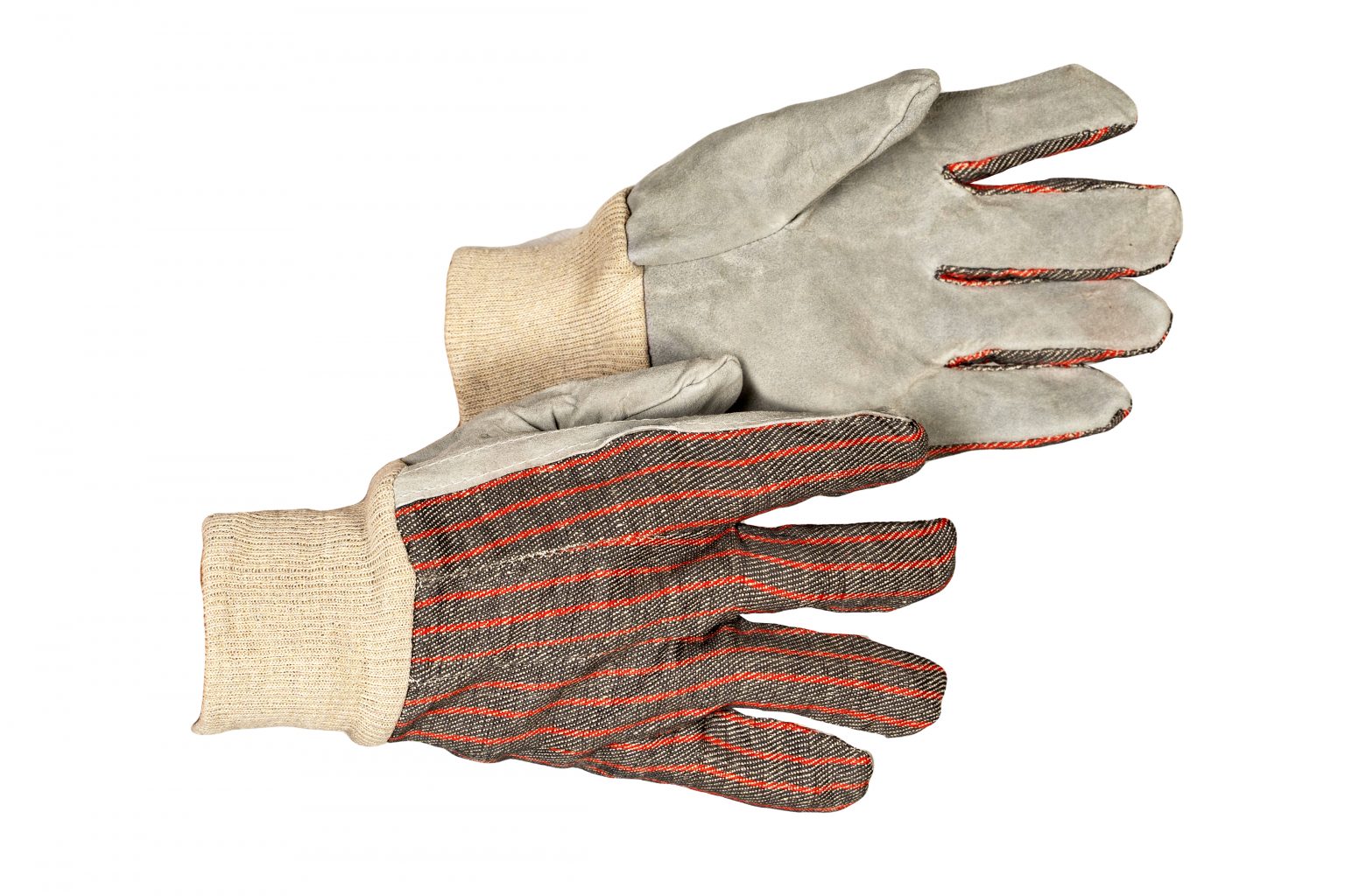 Split Leather Palm Glove with Full Leather Forefinger and Knit Wrist