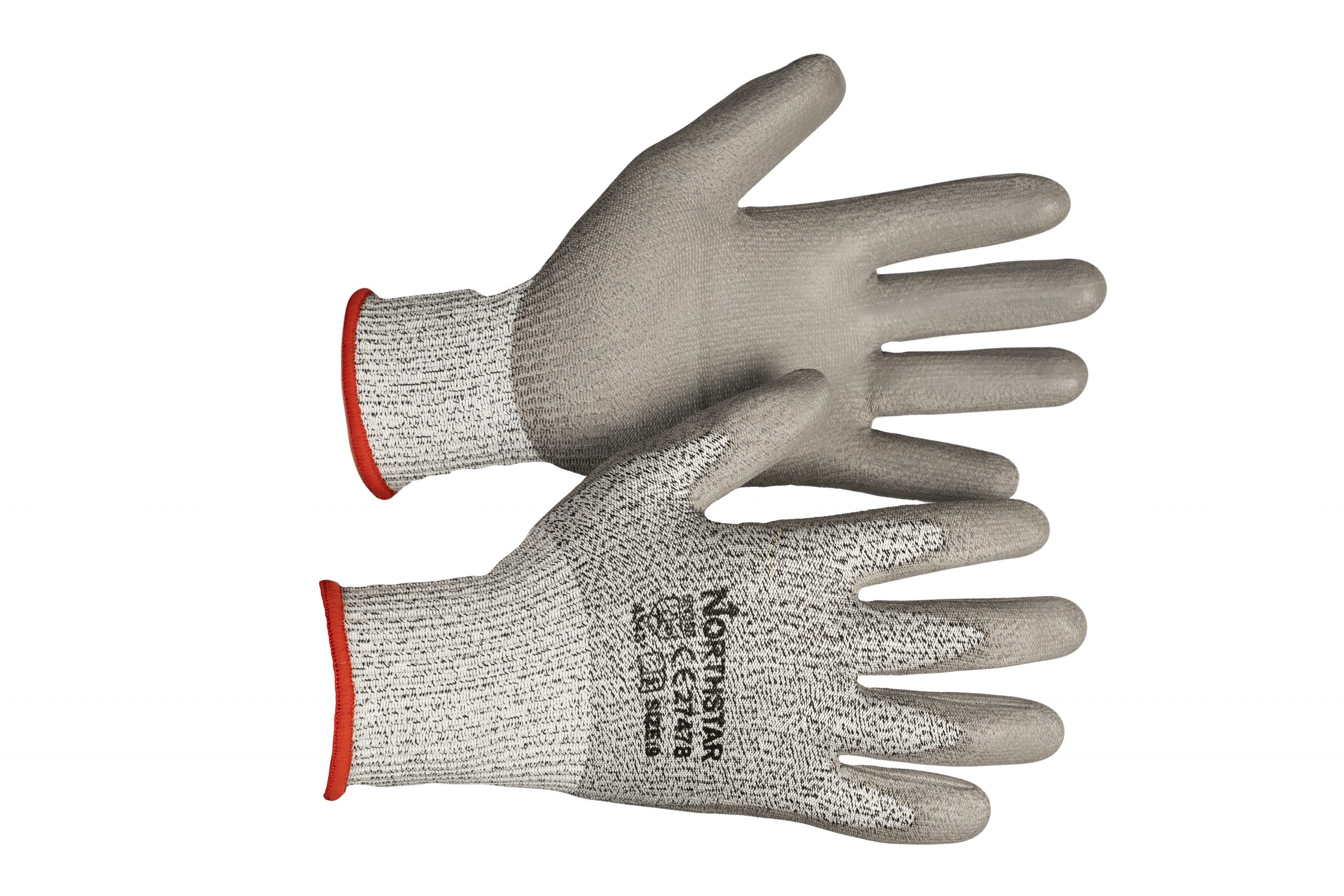 Super-Fit™ Grey Knit Thermal Work Gloves with Natural Rubber Coated Palm -  Medium